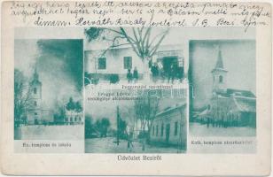 Bezi, Evangélikus templom és iskola, Katolikus templom, Fogyasztási szövetkezet, Lengyel István vendéglője