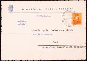 1938 Csátaljai járás. Vitézi Bál meghívó