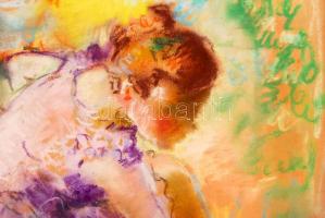 Kömpöczi Balogh Endre (1911-1977): Balerina. Vegyes technika, papír, jelzett, üvegezett keretben, 44...