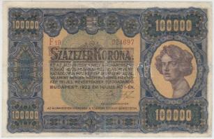 1923. 100.000K "Orell Füssli Zürich" T:restaurált Adamo K46