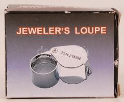 Ékszernagyító, 30x21mm  eredeti dobozában