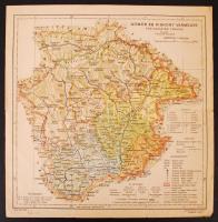 1942 Gömör és Kishont vármegye közigazgatási térképe, Magyar Földrajzi Intézet R.T., 27x26 cm