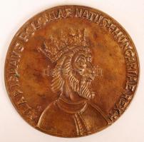 Lendvai István (1947-): Szent László. Bronz plakett, jelzett, d:11 cm