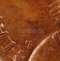 Lendvai István (1947-): Szent László. Bronz plakett, jelzett, d:11 cm