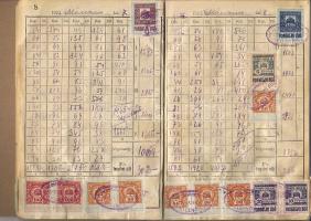 1923 Forgalmi adó könyv (pótolt fedőlap) kb. 500db forgalmi adó bélyeggel
