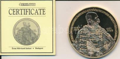 DN "Magyar Aranyóriások - Ferenc József koronázási emlékérem" aranyozott fém emlékérem (46mm) T:PP Tanúsítvánnyal