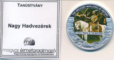 Libéria 2009. 5$ ezüstözött Cu "Nagy Hadvezérek / Árpád fejedelem" T:PP Tanúsítvánnyal
Lib...