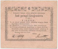 Rozsnyó 1849. 6Kr rózsaszín papíron T:III