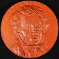 Zicherman Sándor (1935-): Puskin. Terrakotta, d:10,5 cm