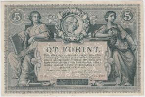 1881. 5Ft / 5G "Osztrák-Magyar Bank" piros sorszámozással T:III Austro-Hungarian Monarchy 1881. 5 Forint / 5 Gulden with red serial number C:F Adamo G127., Kodnar 107.