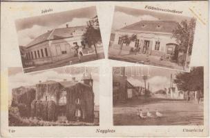 Nagylózs, Iskola, Földmívesszerkezet, vár, utca (EK)