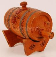 Kicsi fa boroshordó és két 1dl-es fa kupa, m:19 éas 10 cm