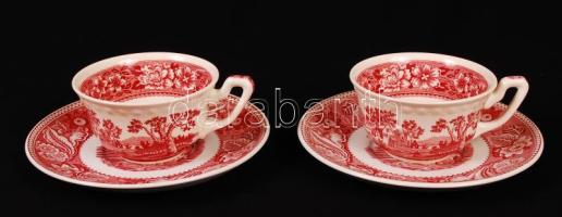 2 db Woodland tálka, és 2 db V&B csésze, jelzett, levonóképes, egyiken hajszálrepedés