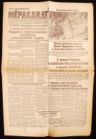 1956. A Népakarat, a Magyar Szabad Szakszervezetek Országos Szövetségének lapja november 1-i száma (I. évf. 1. szám) forradalmi hírekkel.