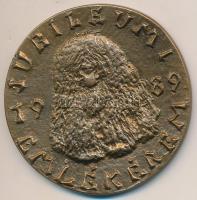 Léderer Tamás (1938-) 1989. "Jubileumi Emlékérem / 20 éves a Magyar Ebtenyésztők Országos Egyesülete" Br emlékérem (68mm) T:2