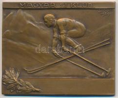 Sződy Szilárd (1878-1939) 1929. "Magyar Sí Klub" Br plakett (57x71mm) T:2