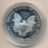 Amerikai Egyesült Államok 1990. 1$ Ag 1oz. "Liberty" T:PP Dísztokban USA 1990. 1 Dollar Ag "Liberty" C:PP In original case