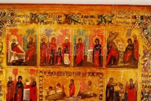 Ismeretlen orosz ikonfestő: XIX.sz.végi ünnepi ikon. Tempera, fa, korának megfelelő állapotban, 31×2...