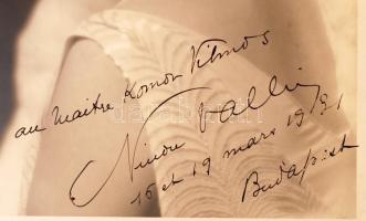 1931 Ninon Vallin francia operaénekesnő (1886-1961) portréja. Studio Lorelle, Párizs. Dedikálva Komo...