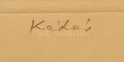 Kádár György (1912-2002): Ősz. Linó, 46/100, papír, jelzett, fa keretben, 26,5×37 cm