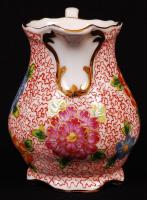 Orbán Gizi által festett hiányos mokkás készlet kiegészítőkkel, kézzel festett, jelzett, hibátlan