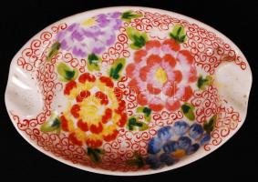 Orbán Gizi által festett hiányos mokkás készlet kiegészítőkkel, kézzel festett, jelzett, hibátlan