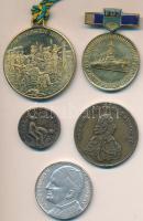 6db klf külföldi emlékérem, jelvény, erotikus zseton, benne "60 Jahre Roter Oktober", "Trimm Taler", "Trimm Spiele", "Johannes Palulus II" T:vegyes