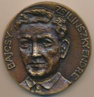 Nagy József DN "Bajcsy-Zsilinszky Endre / Bort, búzát, békességet - Független Kisgazdapárt" Br emlékérem (91mm) T:2