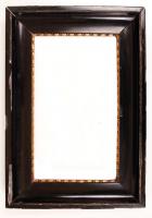 Aranyozott fekete antik hatású képkeret, viseltes állapotban, belső: 32x19 cm, külső: 44x30 cm