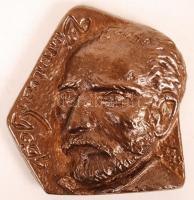 R jelzéssel: Vincent van Gogh. Szögletes bronz plakett, hátán lyukas, 10×9 cm