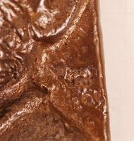 R jelzéssel: Vincent van Gogh. Szögletes bronz plakett, hátán lyukas, 10×9 cm