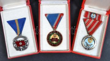 1957. "Szolgálati Érdemérem" mellszalagon szalagsávval és miniatűrrel dísztokban + ~1960. "A Haza Szolgálatáért Érdemérem" ezüst fokozata mellszalagon, dísztokban + 1965. "Szolgálati Érdemérem" 20 év után, kitüntetés mellszalagon, dísztokban T:1-,2