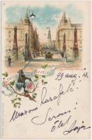 1899 Berlin, Kaiser Wilhelm Brücke / bridge litho (small tear)