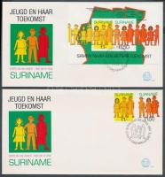 Future of youth stamps from blocks + block on 2 FDC, Az ifjúság jövője blokkból kitépett bélyegek + blokk 2 FDC