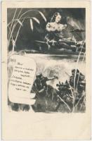 Távol, messze a határtól... / Military WWII, Hungarian romantic postcard