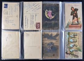 36 db RÉGI motívum lap; üdvözlő, újév / 36 old motive cards; greeting, new year