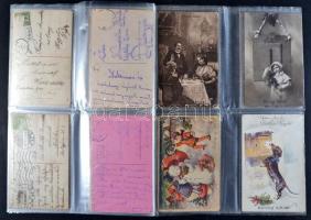 36 db RÉGI motívum lap; üdvözlő, újév / 36 old motive cards; greeting, new year