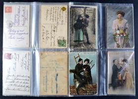 36 db RÉGI motívum lap; üdvözlő, újév / 36 old motive cards; greeting, new year