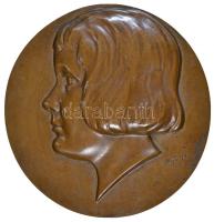 Konkoly Sugár József (1887-) 1921. "Fiatal lány portréja" Br plakett (143x148mm) T:2