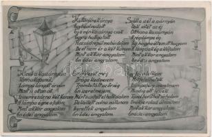 Kettőnknek árnya egybe olvadott... / Military WWII, Hungarian romantic postcard