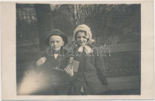 Boy with camera, photo