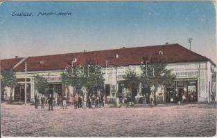 Orosháza, Piac tér, Kula és Friedrich festékanyag üzlete, Warcz Dávid fiai üzlet (EB)