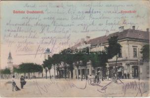 Orosháza, Kossuth tér, Alföld szálloda, Wigner Géza üzlete, kiadja Frankl Lajos (fa)