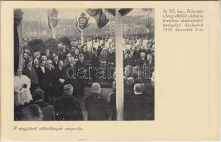 1928 Budapest XIII. Angyalföld, Béke téri plébánia templom alapkő letételi ünnepélye, előkelőségek (EK)