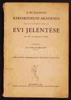 1933-1934 Budapesti Kereskedelmi Akadémia évi jelentése