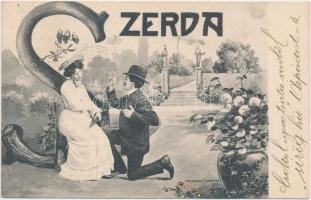 A hét napjai - kis híján teljes bécsi romantikus képeslap sorozat (kedd hiányzik, 6 db) / Days of th...