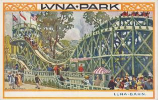 1910 Vienna, Wien; I. Internationale Jagd Ausstellung, Luna Park, Lunabahn / international hunting exhibition, amusement park and train s: H. Kalmsteiner