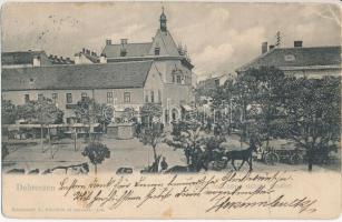 Debrecen, Piac- és Csapó utca, Áron Miksa üzlete, Komáromi J. kiadása (fl)