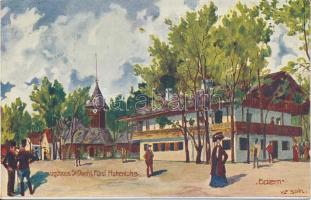 1910 Vienna, Wien; I. Internationale Jagd Ausstellung, Baiern, Jagdhaus Hohenlohe / international hunting exhibition, hunting lodge  s: Ulf Seidl (EK)