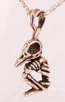 Ezüst (Ag) madárcsontváz medál ezüst (Ag) láncon, jelzett, h: 57 cm, 17 g / Silver pendant with necklet, 17 g